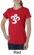Ladies Yoga Shirt White Distressed OM Organic Tee T-Shirt