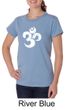 Ladies Yoga Shirt White Distressed OM Organic Tee T-Shirt