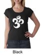 Ladies Yoga Shirt White Distressed OM Scoop Neck Tee T-Shirt