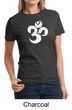 Ladies Yoga Shirt White Distressed OM Tee T-Shirt