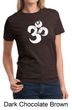 Ladies Yoga Shirt White Distressed OM Tee T-Shirt