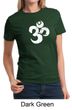 Ladies Yoga Shirt White Distressed OM Tee T-Shirt