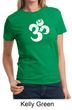 Ladies Yoga Shirt White Distressed OM Tee T-Shirt