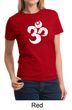 Ladies Yoga Shirt White Distressed OM Tee T-Shirt