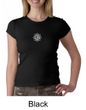 Ladies Yoga Shirt White Lotus OM Small Print Crewneck Tee T-Shirt