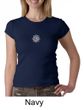 Ladies Yoga Shirt White Lotus OM Small Print Crewneck Tee T-Shirt