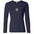 Ladies Yoga Shirt White Lotus OM Small Print Long Sleeve Tee T-Shirt