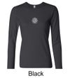 Ladies Yoga Shirt White Lotus OM Small Print Long Sleeve Tee T-Shirt