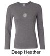 Ladies Yoga Shirt White Lotus OM Small Print Long Sleeve Tee T-Shirt