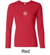Ladies Yoga Shirt White Lotus OM Small Print Long Sleeve Tee T-Shirt