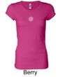 Ladies Yoga Shirt White Lotus OM Small Print Longer Length Tee T-Shirt