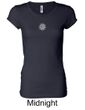 Ladies Yoga Shirt White Lotus OM Small Print Longer Length Tee T-Shirt