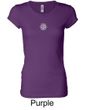 Ladies Yoga Shirt White Lotus OM Small Print Longer Length Tee T-Shirt