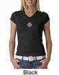 Ladies Yoga Shirt White Lotus OM Small Print V-neck Tee T-Shirt