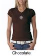 Ladies Yoga Shirt White Lotus OM Small Print V-neck Tee T-Shirt