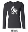 Ladies Yoga Shirt White Tibetan Om Long Sleeve