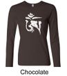 Ladies Yoga Shirt White Tibetan Om Long Sleeve