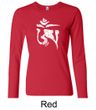 Ladies Yoga Shirt White Tibetan Om Long Sleeve