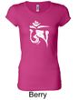 Ladies Yoga Shirt White Tibetan Om Longer Length Tee T-shirt