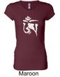 Ladies Yoga Shirt White Tibetan Om Longer Length Tee T-shirt
