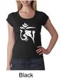 Ladies Yoga Shirt White Tibetan Om Scoop Neck Tee T-shirt
