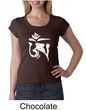 Ladies Yoga Shirt White Tibetan Om Scoop Neck Tee T-shirt