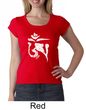 Ladies Yoga Shirt White Tibetan Om Scoop Neck Tee T-shirt