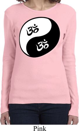 Ladies Yoga Shirt Yin Yang AUM Long Sleeve Tee T-Shirt