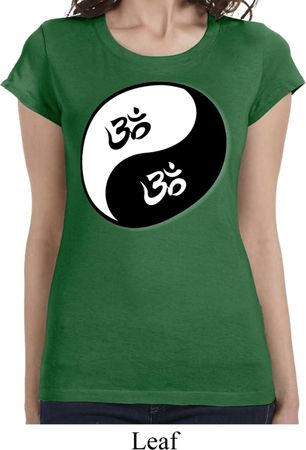 Ladies Yoga Shirt Yin Yang AUM Longer Length Tee T-Shirt