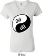 Ladies Yoga Shirt Yin Yang AUM V-neck Tee T-Shirt