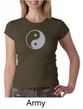 Ladies Yoga Shirt Yin Yang Big Print Meditation Crew Neck Shirt