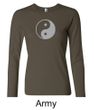 Ladies Yoga Shirt Yin Yang Big Print Meditation Long Sleeve Shirt