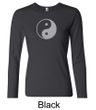 Ladies Yoga Shirt Yin Yang Big Print Meditation Long Sleeve Shirt