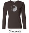 Ladies Yoga Shirt Yin Yang Big Print Meditation Long Sleeve Shirt