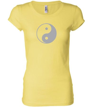 Ladies Yoga Shirt Yin Yang Big Print Meditation Longer Length Shirt