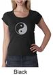 Ladies Yoga Shirt Yin Yang Big Print Meditation Scoop Neck Shirt