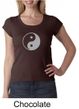 Ladies Yoga Shirt Yin Yang Big Print Meditation Scoop Neck Shirt