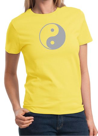 Ladies Yoga Shirt Yin Yang Big Print Meditation T-shirt