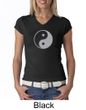 Ladies Yoga Shirt Yin Yang Big Print Meditation V-Neck Shirt