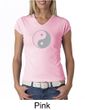 Ladies Yoga Shirt Yin Yang Big Print Meditation V-Neck Shirt