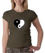 Ladies Yoga Shirt Yin Yang Heart Crewneck Tee T-Shirt