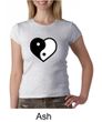 Ladies Yoga Shirt Yin Yang Heart Crewneck Tee T-Shirt