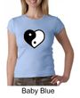Ladies Yoga Shirt Yin Yang Heart Crewneck Tee T-Shirt