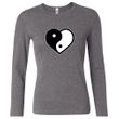 Ladies Yoga Shirt Yin Yang Heart Long Sleeve Tee T-Shirt