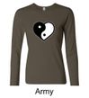 Ladies Yoga Shirt Yin Yang Heart Long Sleeve Tee T-Shirt