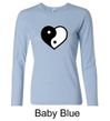Ladies Yoga Shirt Yin Yang Heart Long Sleeve Tee T-Shirt