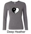 Ladies Yoga Shirt Yin Yang Heart Long Sleeve Tee T-Shirt