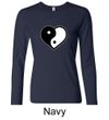 Ladies Yoga Shirt Yin Yang Heart Long Sleeve Tee T-Shirt