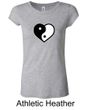 Ladies Yoga Shirt Yin Yang Heart Longer Length Tee T-Shirt