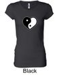 Ladies Yoga Shirt Yin Yang Heart Longer Length Tee T-Shirt